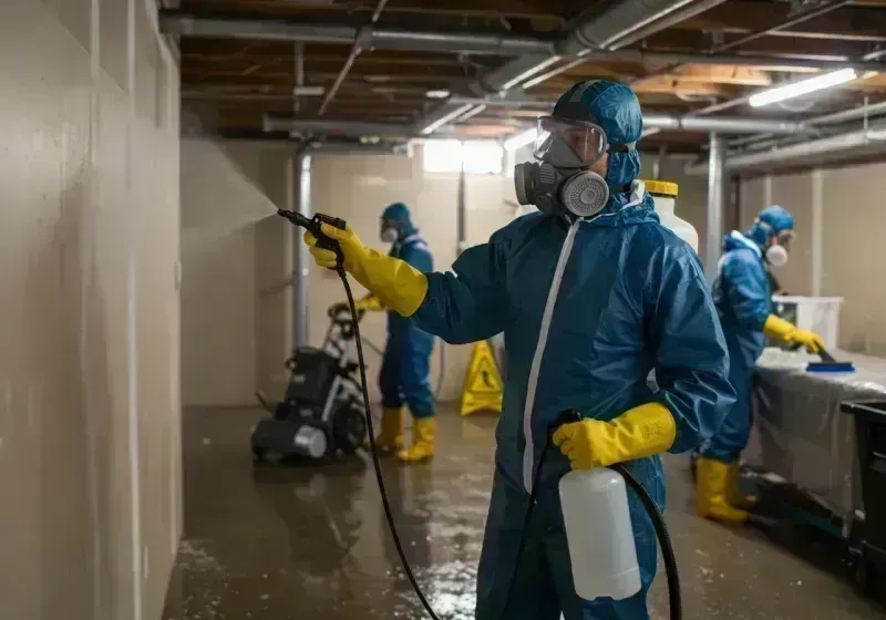 Basement Sanitization and Antimicrobial Treatment process in West Frankfort, IL