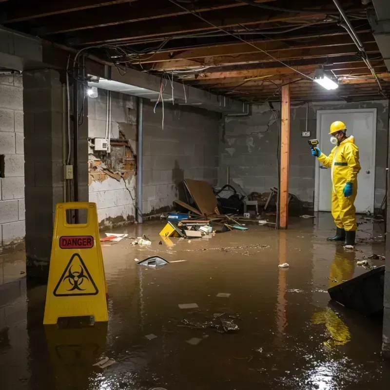 Flooded Basement Electrical Hazard in West Frankfort, IL Property