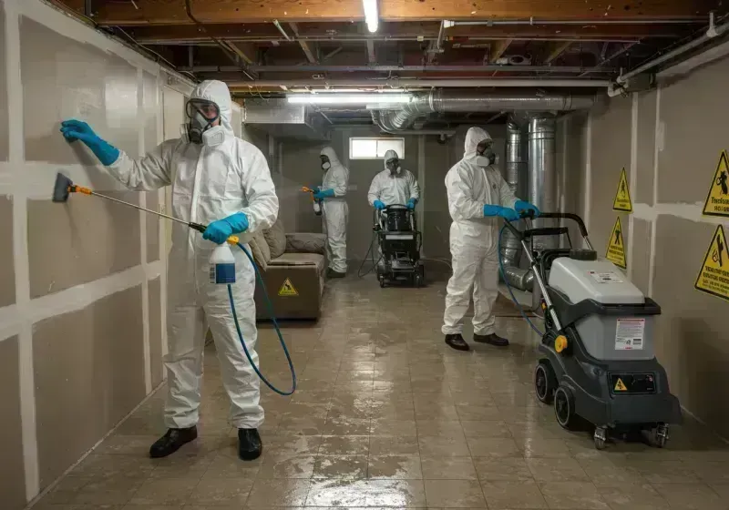 Basement Moisture Removal and Structural Drying process in West Frankfort, IL